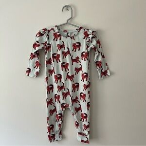 Girls Tea Collection Tiger Ruffle One Piece Outfit 9-12 months